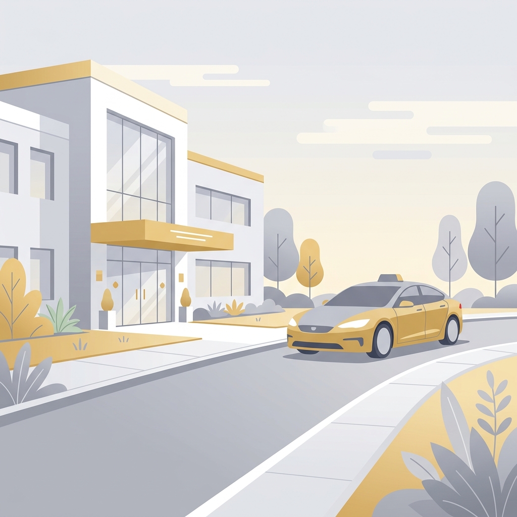 Medical clinic transportation illustration
